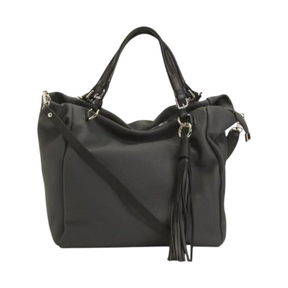 GIANNI CONTI Made In Italy Leather Tassel Tote